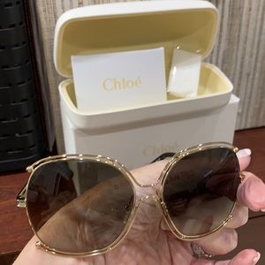 Chloe square Sunglasses in gold